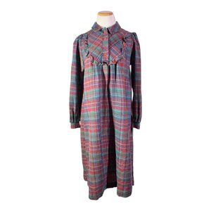 Vintage Catherine Stein for Great Times Size 6 Wool Blend Plaid Housecoat
